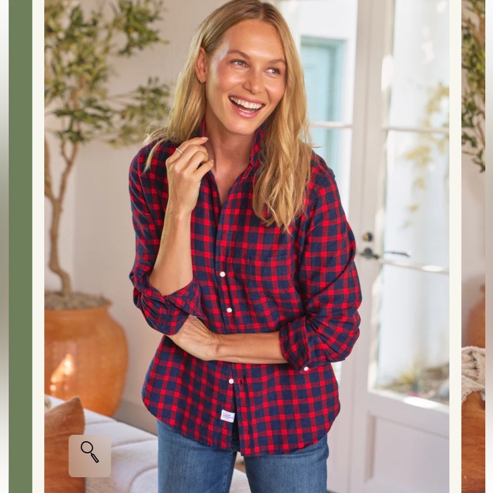 Frank & Eileen Red and Navy Plaid Button-Down Shirt
